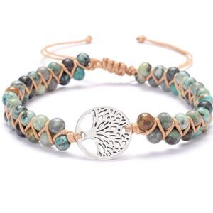 Regrow Handmade Tree of Life Jasper Stone Bracelet NWT